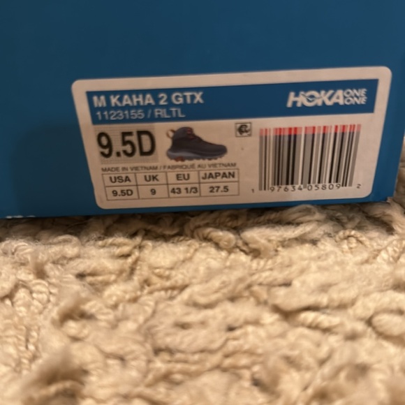 NIB Hoka One Men's Navy and Orange Boots M Kaha 2 GTX Hiking Shoes - Picture 2 of 7